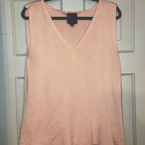 Womens Light Coral Sleeveless Knit Top
